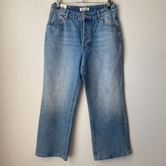 Rollas Womens Classic Flare Crop Sienna High Rise in Light Vintage Blue Size 28 - Picture 2 of 11